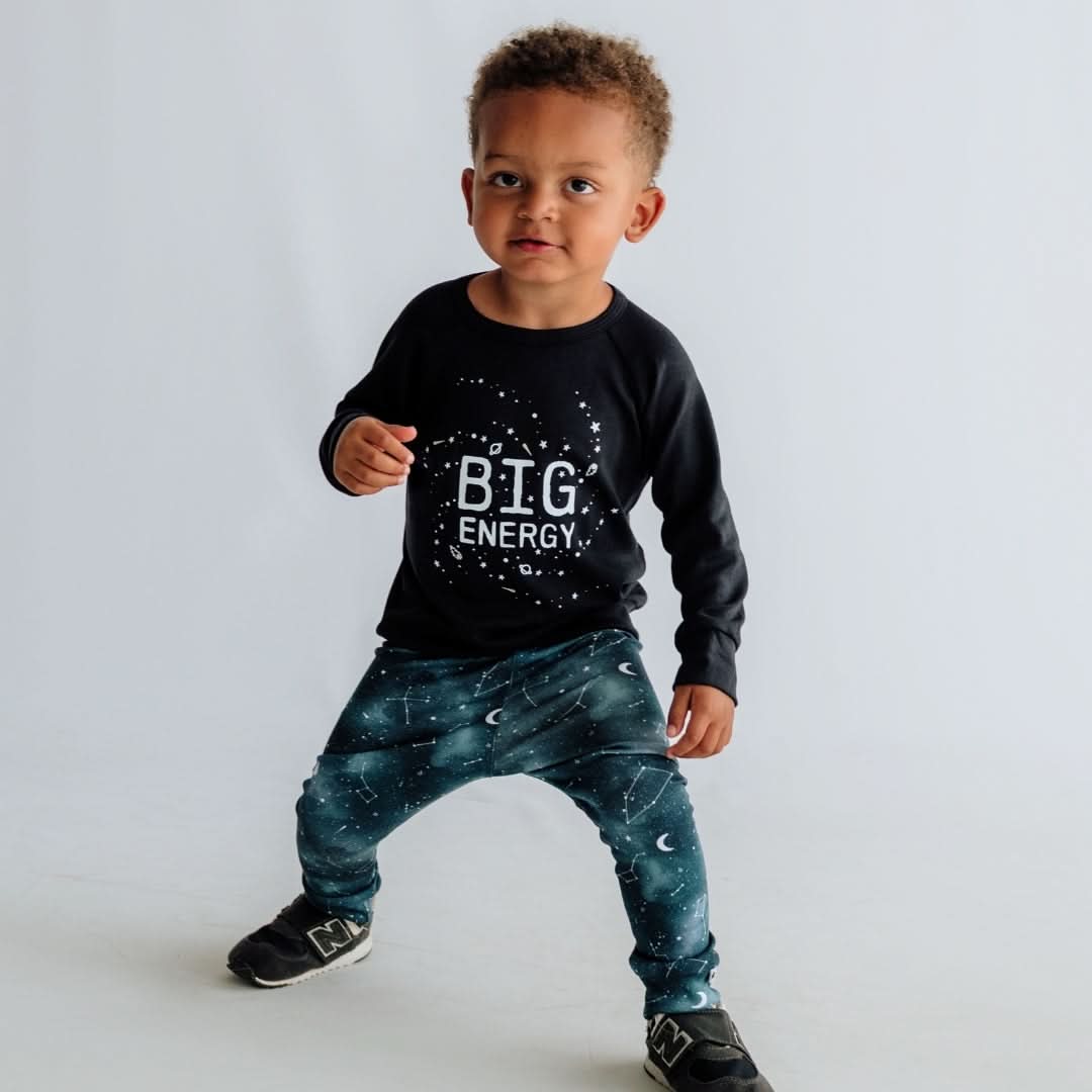 Baby/Kids' Graphic Bamboo Raglan Sleeve Pullover | Planets In Graphite