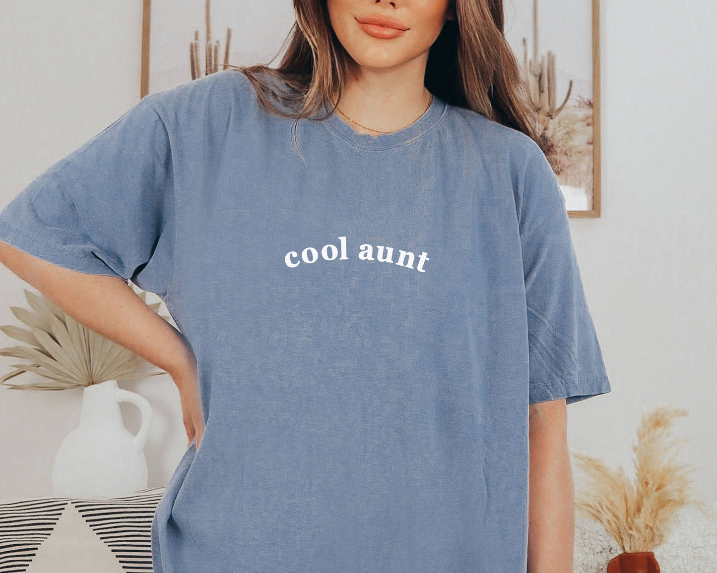 Embroidered Cool Aunt Tee Mothers Day Shirt Comfort Colorsยฎ: Pepper / Medium