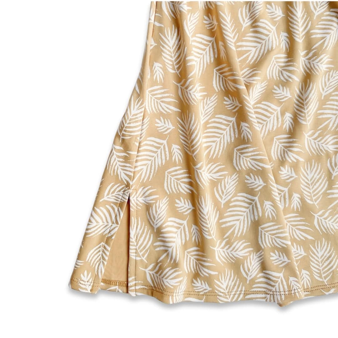 Kids' Bamboo Square Neck Midi Dress | Palm Leaf