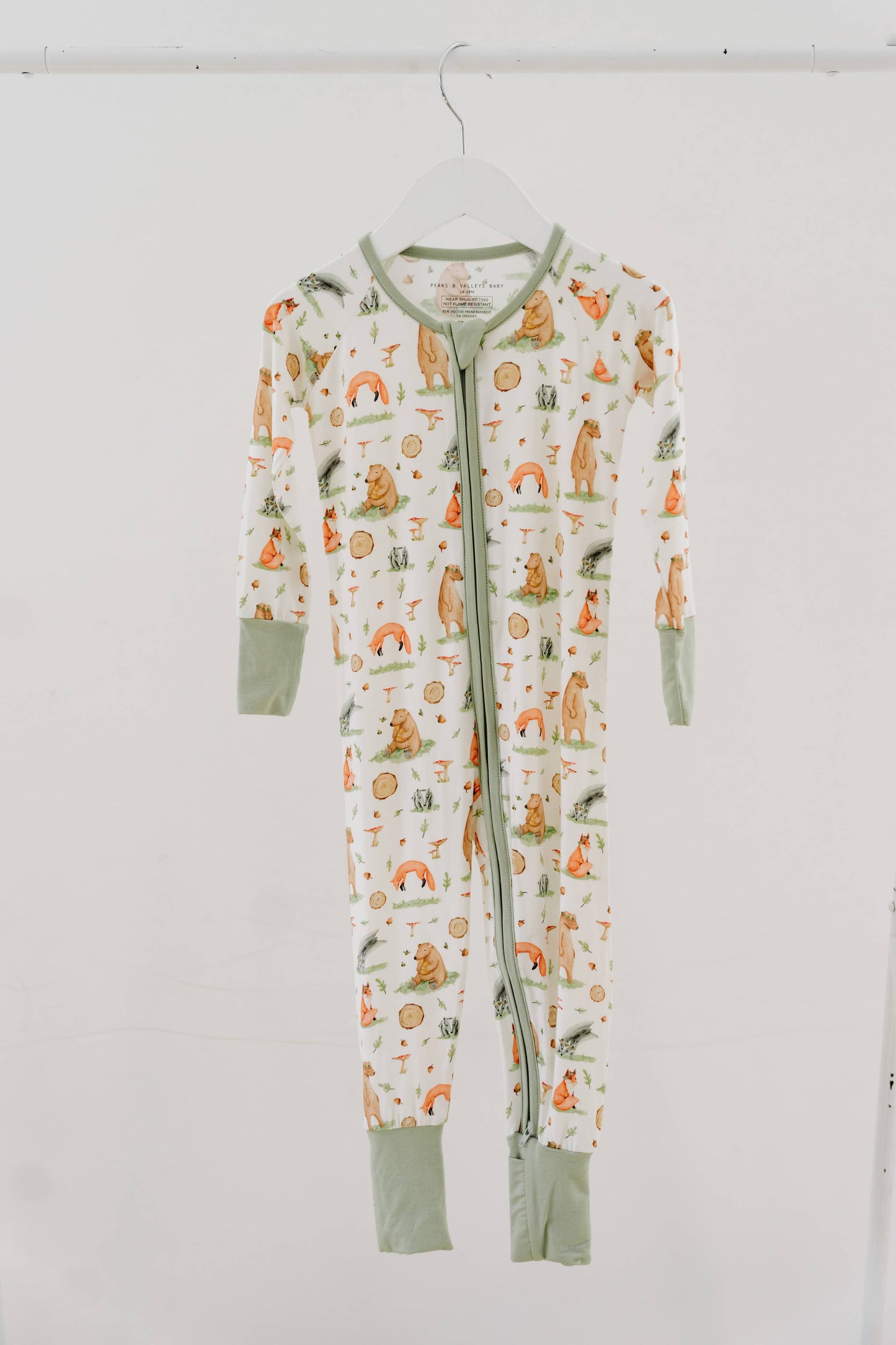 Sleeper with Fold-over Cuffs- Woodland Romp: 18-24M