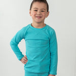 "Brights" Ribbed Blue Curaco Rashguard