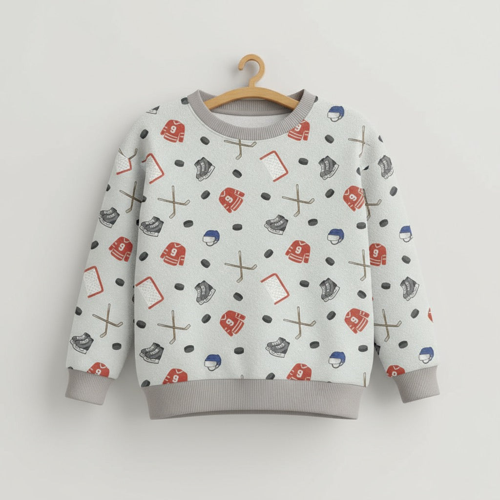 Hockey themed Crewneck Sweater