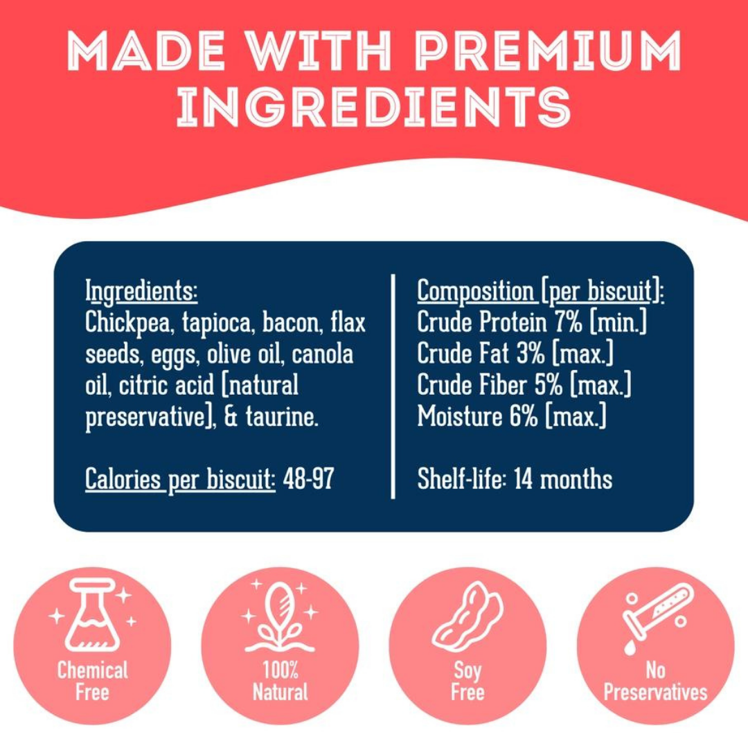 Bacon Grain-Free Dog Biscuits: Protein-Rich & Breath-Freshen