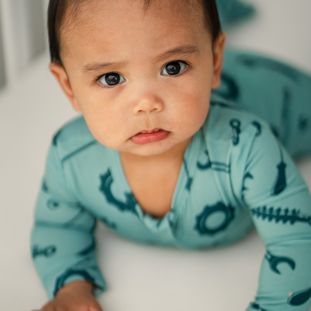 Bamboo Footed Sleepers | Peach Smiley