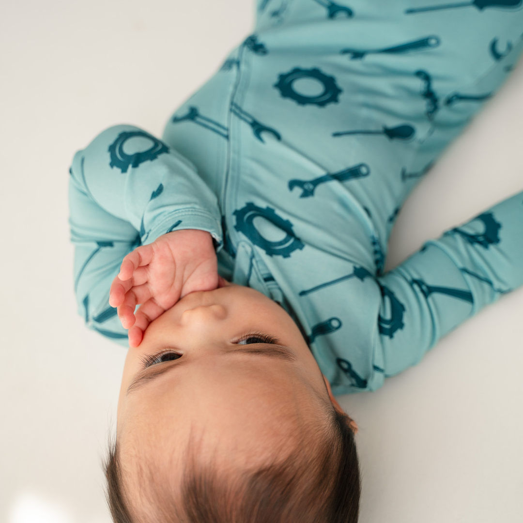 Bamboo Footed Sleepers | Peach Smiley