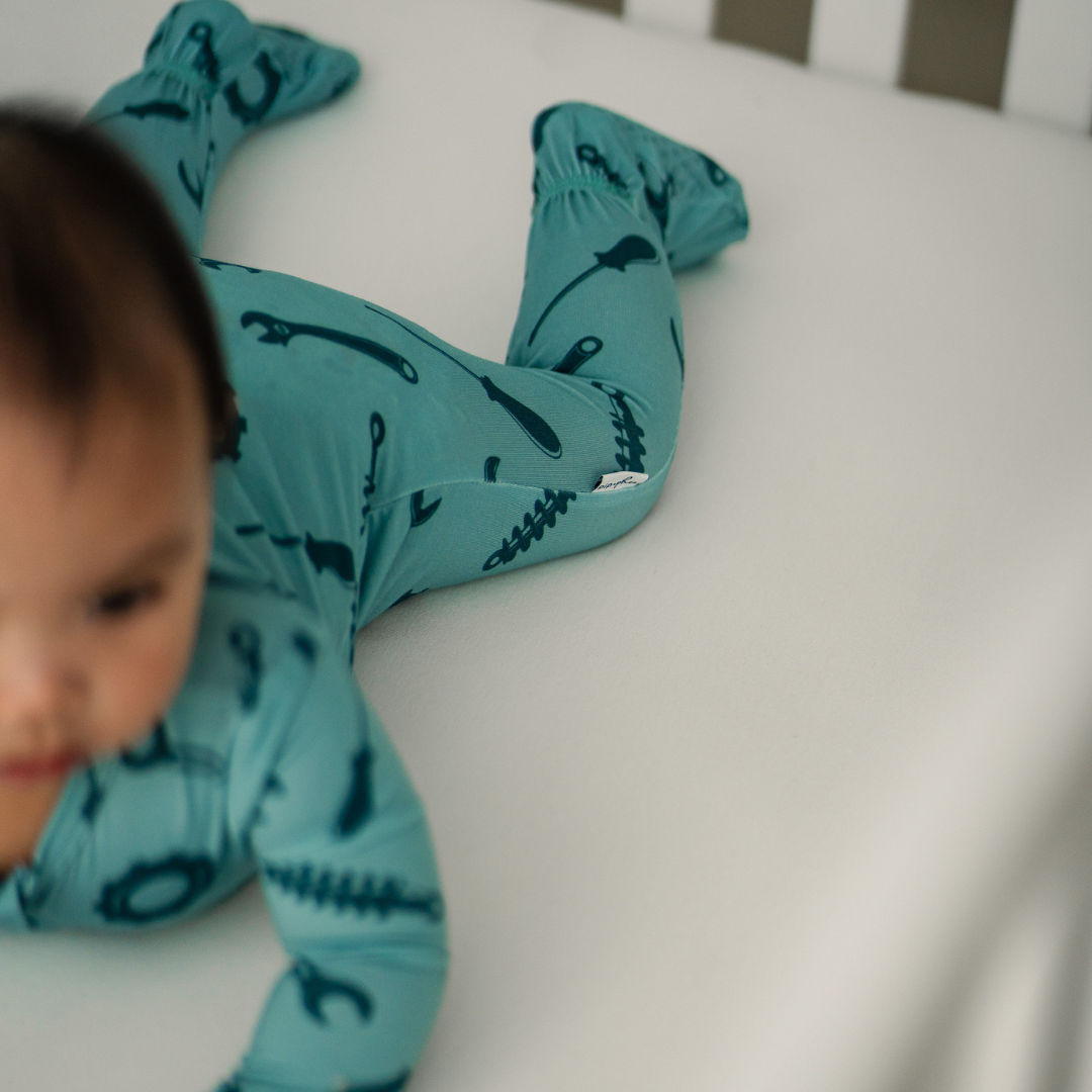 Bamboo Footed Sleepers | Peach Smiley