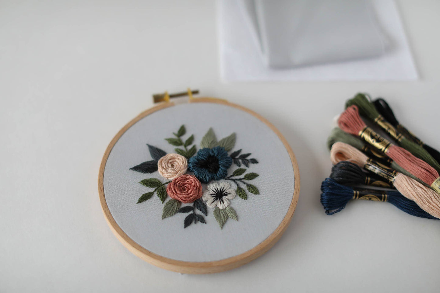 5" Confident Beginner Blue Blossom Embroidery Kit