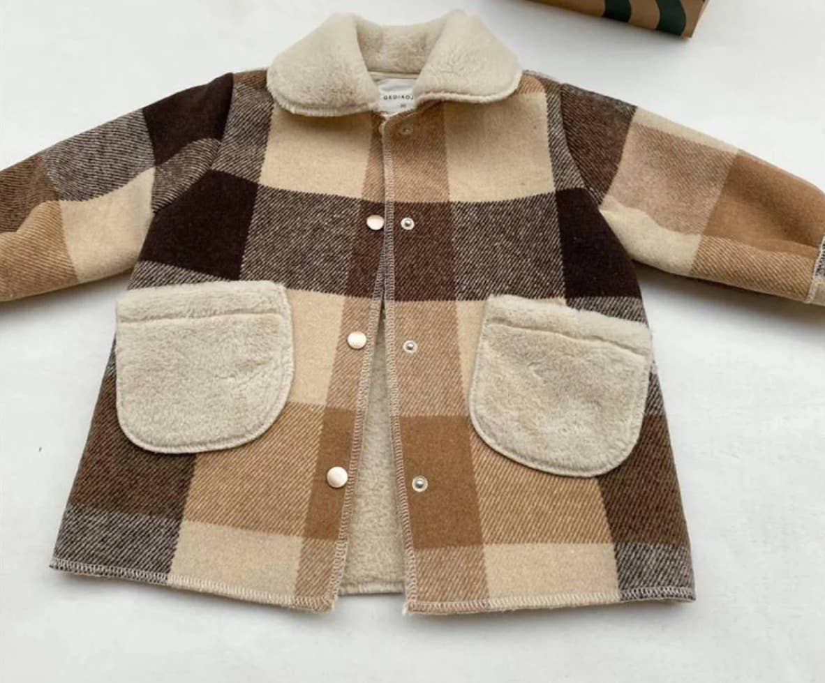 Faux Fur Lined Plaid Jacket