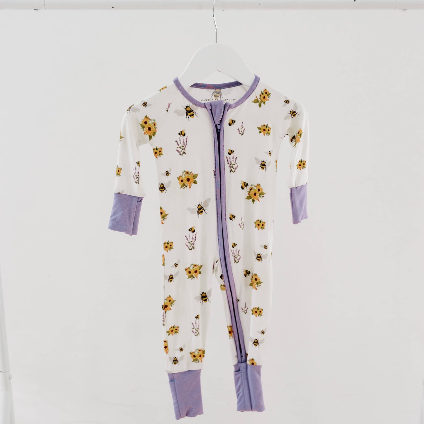 Sleeper with Fold-over Cuffs - Spring Bee: 18-24M