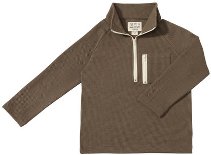 Picket Zip Up Top | Olive Waffle | Me & Henry