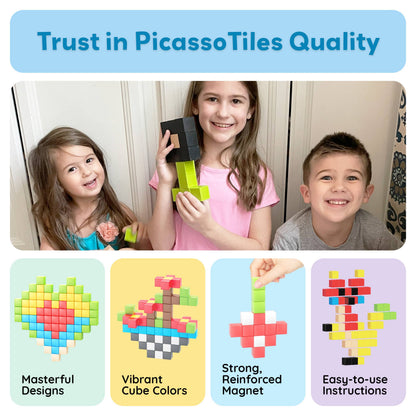 PicassoTiles - PicassoTiles 60pc 1.2" Magnetic Cubes Set