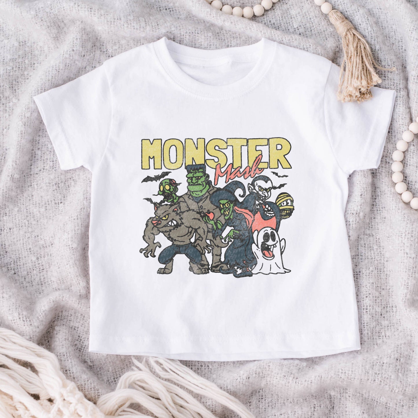 Kids Halloween Shirt Monster Graphic Tee For Toddler: Natural / 3T