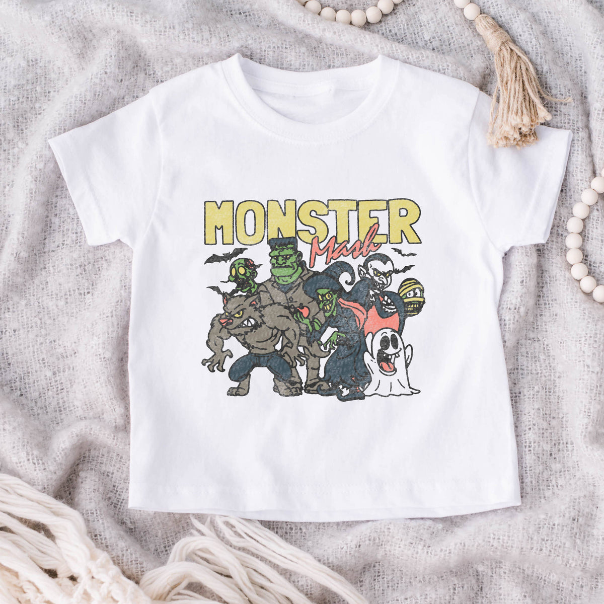 Kids Halloween Shirt Monster Graphic Tee For Toddler: Natural / 4T