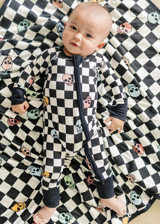 Little Zippers in Checkered Skull