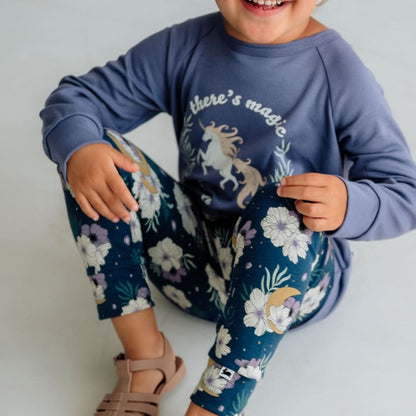 Baby/Kids' Graphic Bamboo Raglan Sleeve Pullover | Stay Wild Moon Child In Sage