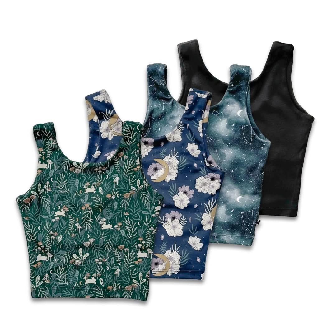 Youth Bamboo Longline Bralette-Style Tank | Night Sky