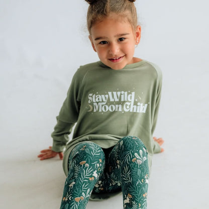 Baby/Kids' Graphic Bamboo Raglan Sleeve Pullover | Planets In Graphite