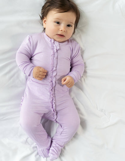 Bamboo Ruffle Footie (2 Way Zipper)