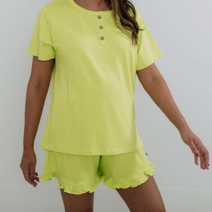 Ladies' Bamboo 2-Piece Short Sleeve Lounge Set | Berry