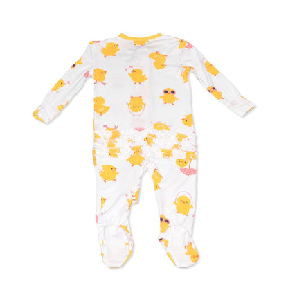 Bamboo Ruffle Footie (2 Way Zipper)