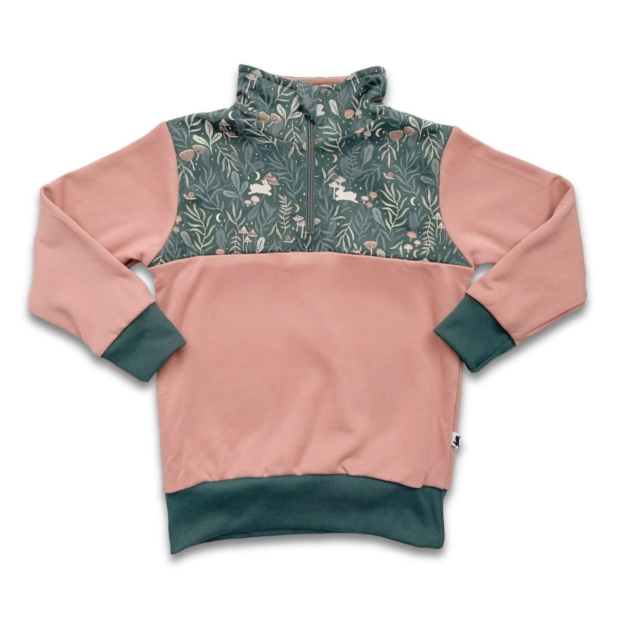 Youth Bamboo Fleece Half-Zip | Sage With Outer Space