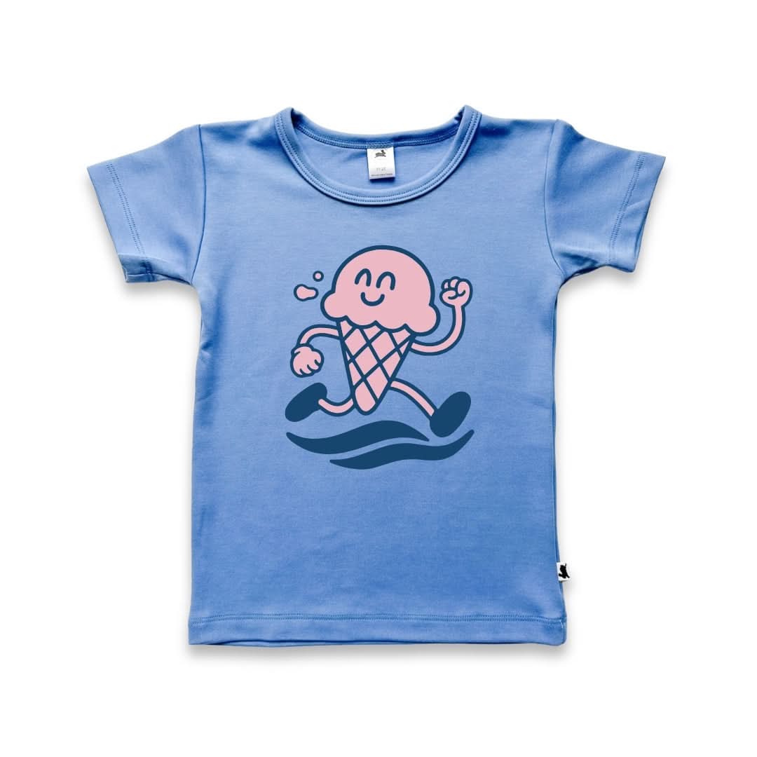 Baby/Kids' Bamboo Graphic T-Shirt | "Happiness Comes In Waves" on Cream