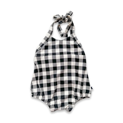 Baby/Kids' Bamboo Halter Romper | Bison Plaid