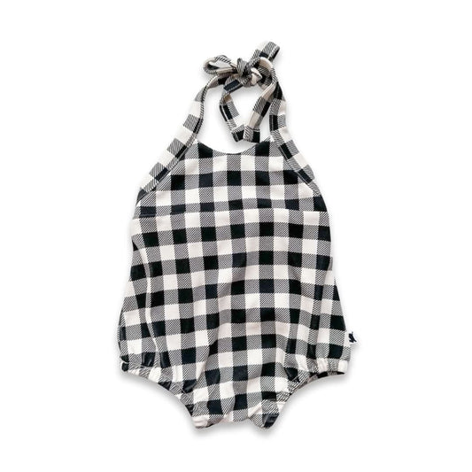 Baby/Kids' Bamboo Halter Romper | Bison Plaid