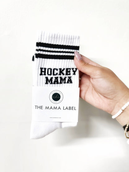 Hockey Mama | Crew Socks: White