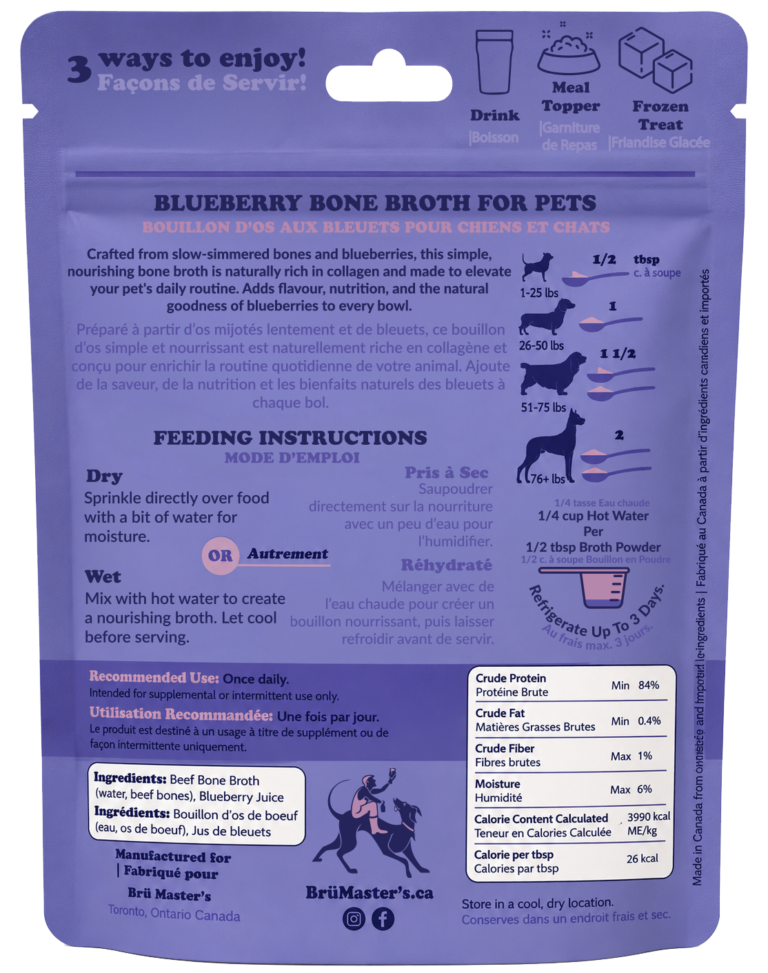 BrüMaster's - Blueberry Craft Bone Broth Powder : 100 g