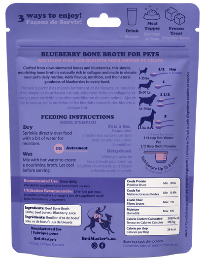 BrüMaster's - Blueberry Craft Bone Broth Powder : 100 g