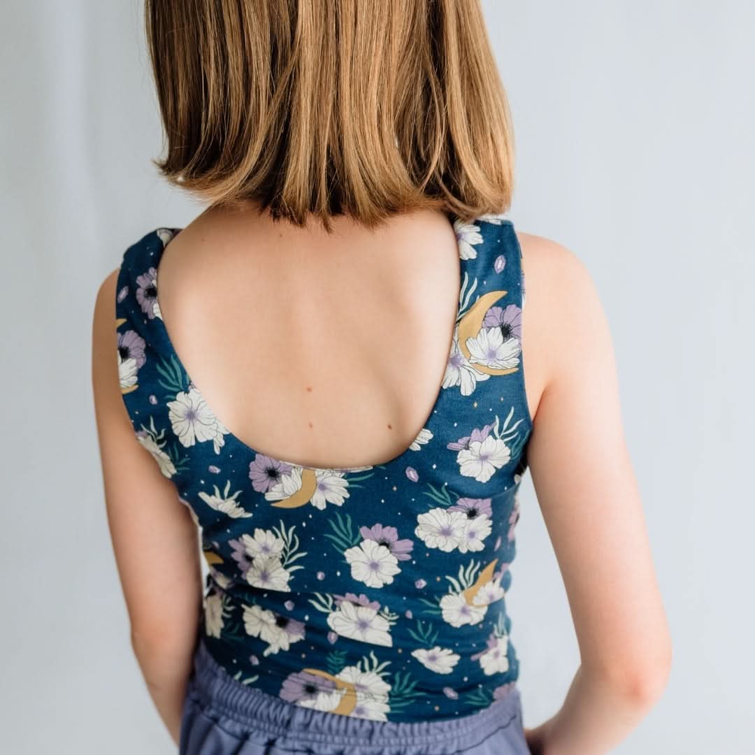 Youth Bamboo Longline Bralette-Style Tank | Night Sky