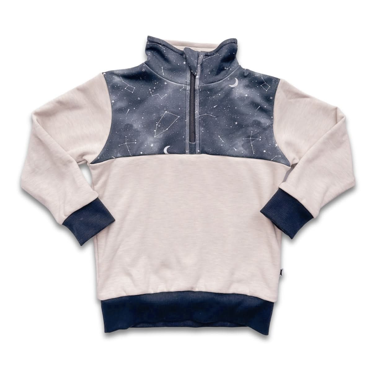 Youth Bamboo Fleece Half-Zip | Sage With Outer Space