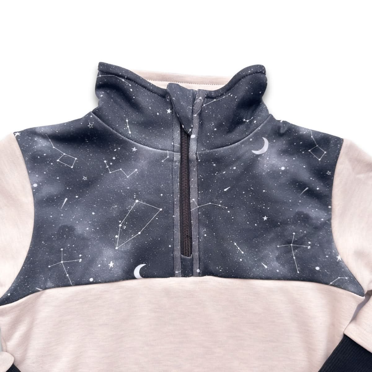 Kids' Bamboo Fleece Half-Zip | Ash With Night Sky