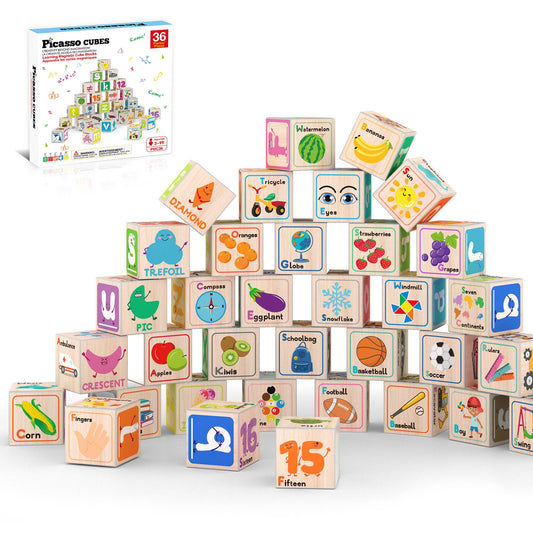 PicassoTiles - PicassoTiles 36pc 1" Magnetic Cubes Set