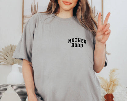 Motherhood Crewneck Tee Minimalist Mama Shirt, Mother's Day: Pepper / X-Large