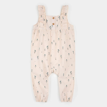 Cross Hatch Playsuit | Blue Tulips on Light Pink | Petit Lem
