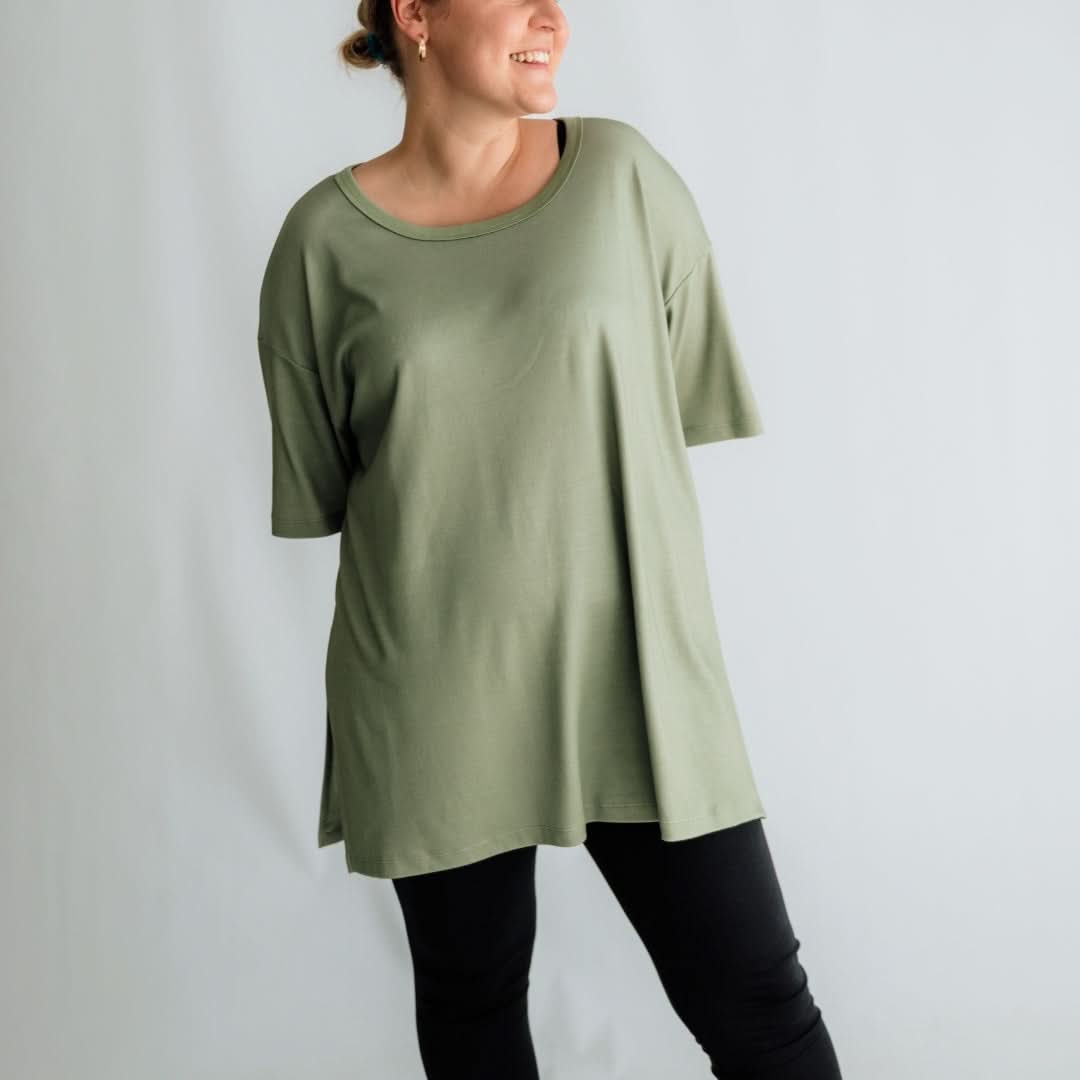 Ladies Bamboo Oversized T-Shirt | Graphite