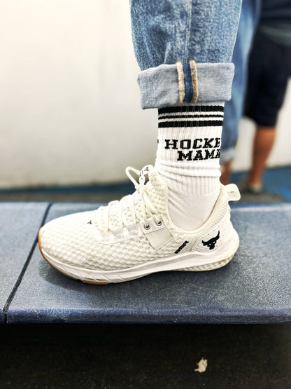 Hockey Mama | Crew Socks: White