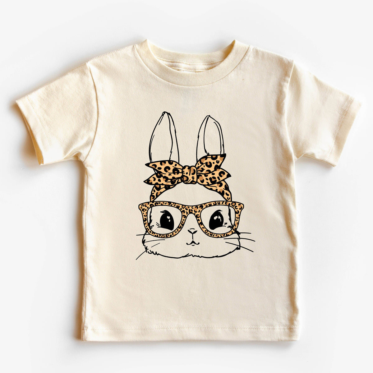 Easter Kids Tee - Spring Shirt For Kids - Bunny Glasses: Natural / 2T
