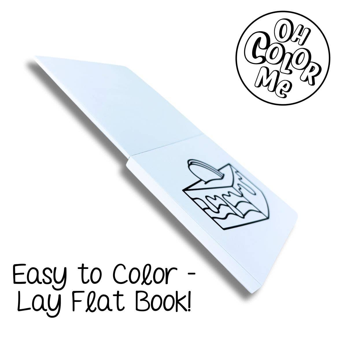Oh Color Me - Mini Coloring Book Bugs & Blooms, 4"x4", Small Gifts - Canadian Brand