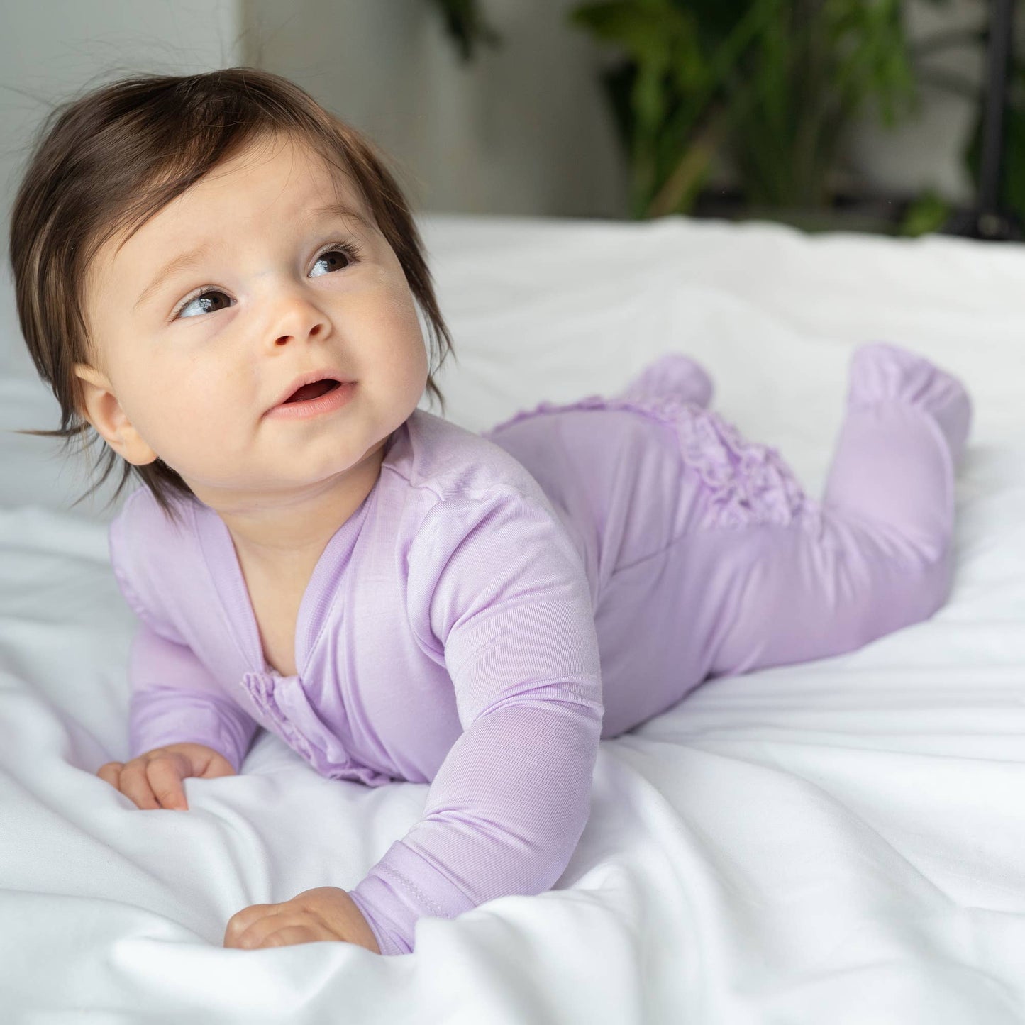 Bamboo Ruffle Footie (2 Way Zipper)