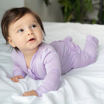 Bamboo Ruffle Footie (2 Way Zipper)