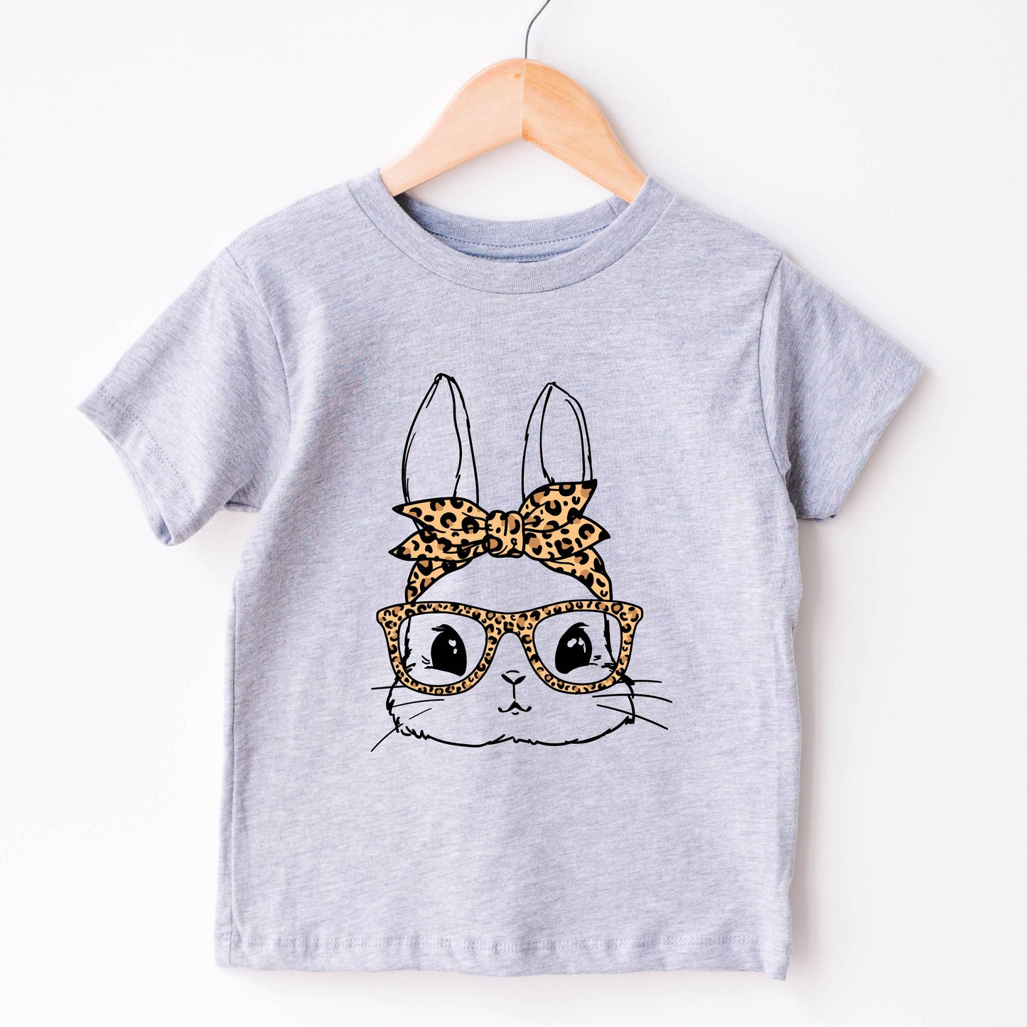 Easter Kids Tee - Spring Shirt For Kids - Bunny Glasses: Natural / 2T