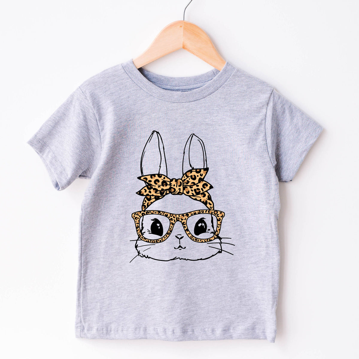 Easter Kids Tee - Spring Shirt For Kids - Bunny Glasses: Natural / 3T