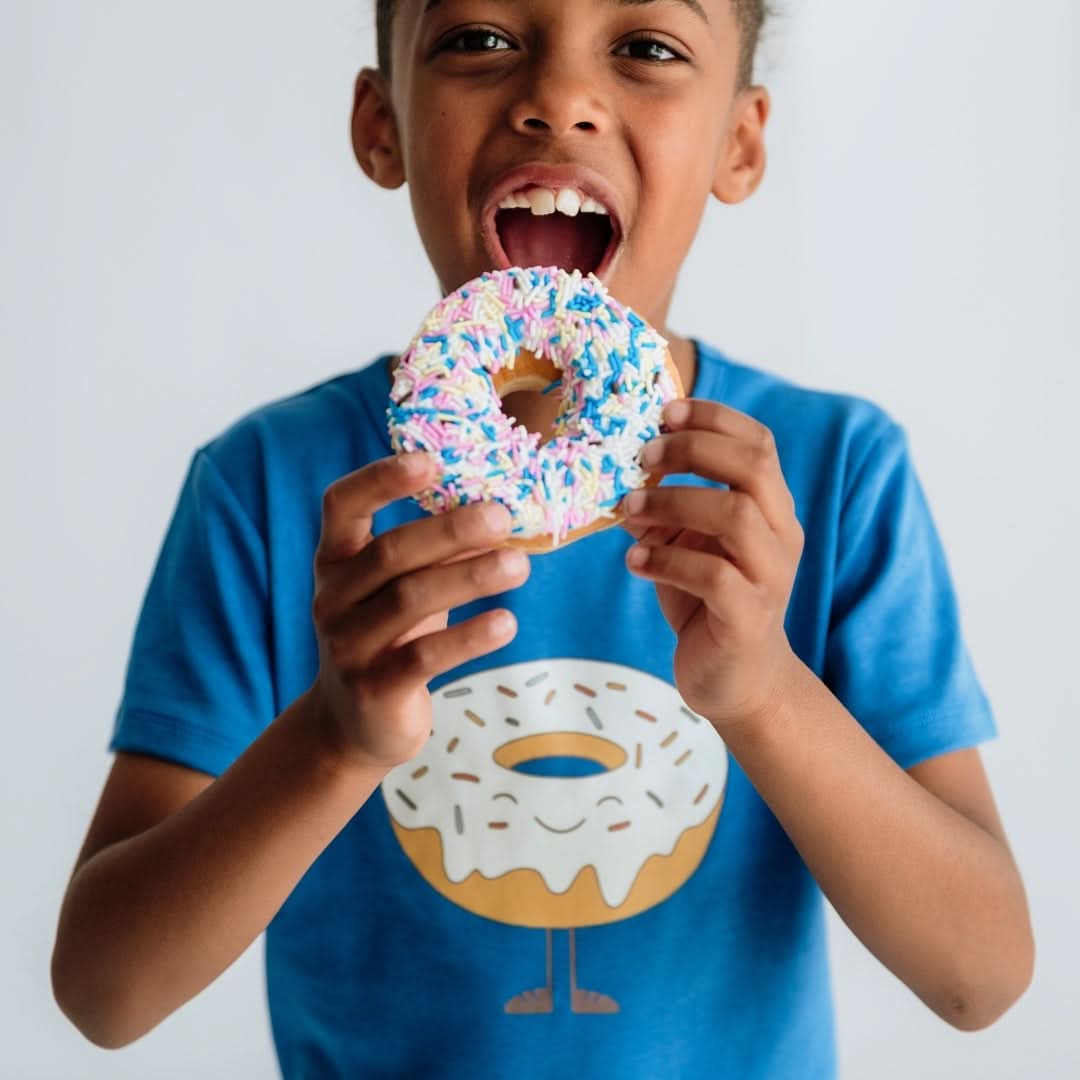 Baby/Kids Graphic Bamboo T-Shirt | Vanila Donut On Powder Blue