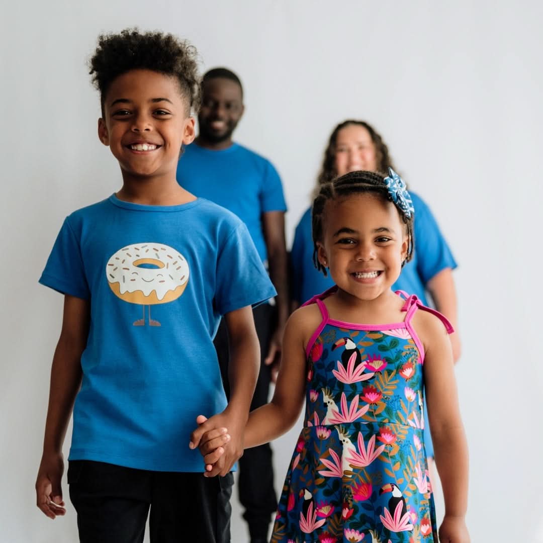 Baby/Kids Graphic Bamboo T-Shirt | Vanila Donut On Powder Blue