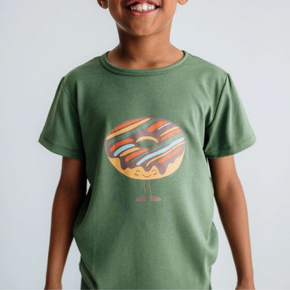 Baby/Kids Graphic Bamboo T-Shirt | Vanila Donut On Powder Blue