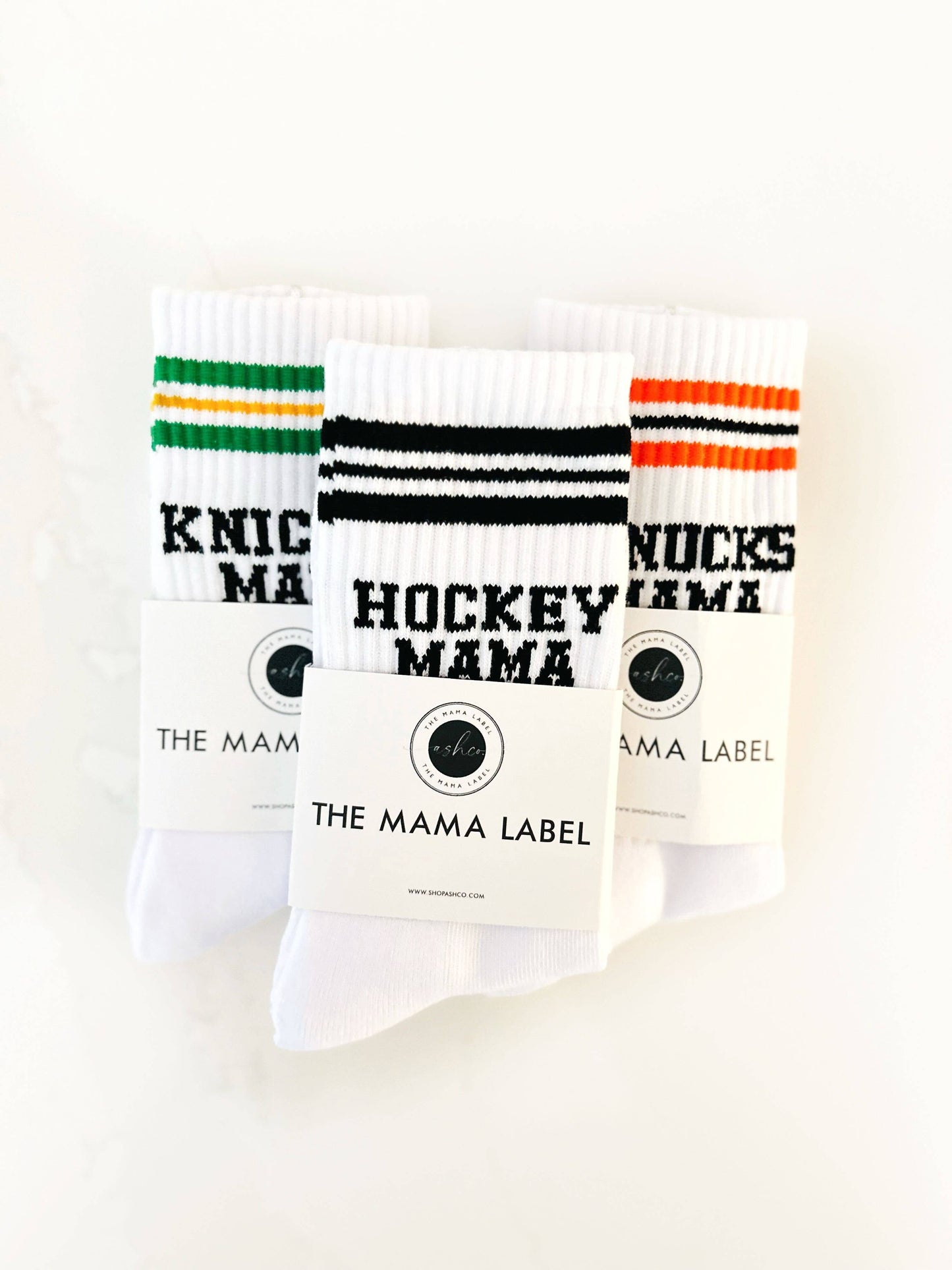 Hockey Mama | Crew Socks: White