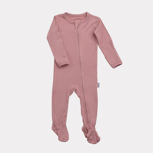 Bamboo Footed Sleepers | Solids: Petal Pink